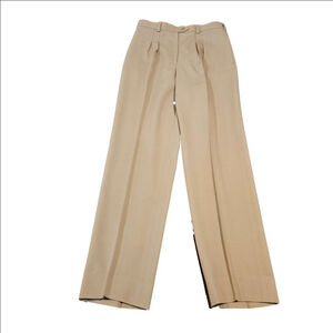 Women's Pauline Vintage Beige Pleated High-Rise Trousers Size 10 EU 42